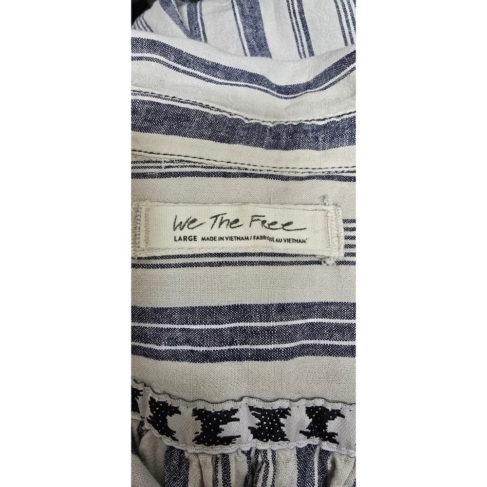 We The Free People Revolve women L summer breeze stripe linen blend blouse - Picture 10 of 11